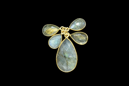 Labradorite 12x20mm Bezel Pendant,Labradorite Teardrop Gold Plated bezel,Labradorite Vermeil Bezel,jewelry making charm,multi gemstone,craft