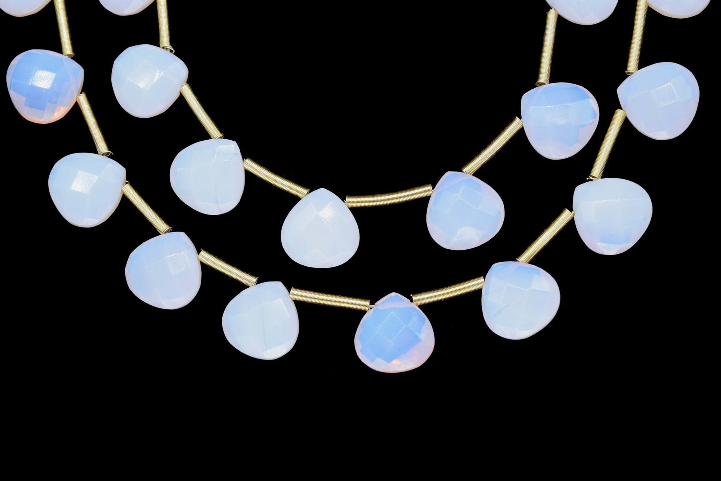 Pink Opal Faceted Heart Shape Briolettes,Opal Gemstone Heart Beads,Pink Opal 9 inch strand,Jewelry Making Supplies,Pink Opal Heart jewelry