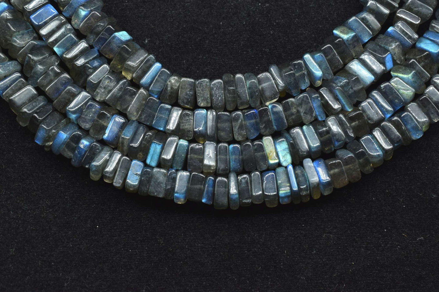 AAA Natural Blue Flash Labradorite Smooth Heishi Shape Beads Size 4-6MM 16 inch strand Approx,Plain Heishi Square Beads,Jewelry Making Craft