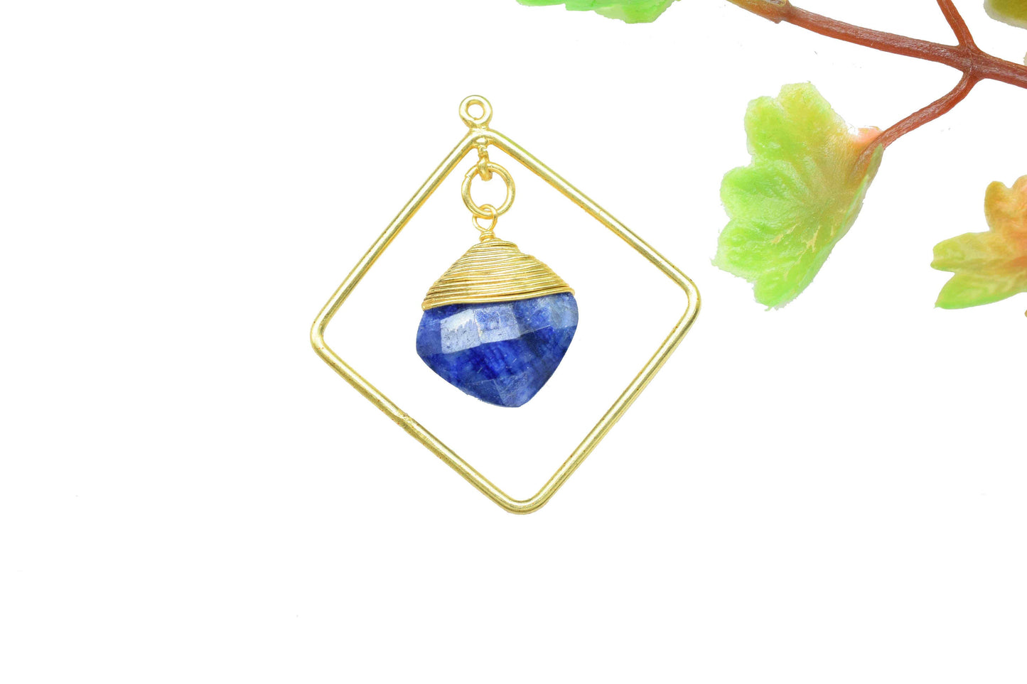 Handmade Wire Wrapped Pendants,Carft Supplies Tools,Gemstone Finding 12mm Square Pendants,Gemstone Craft Supply,Statement Earring Jewelry