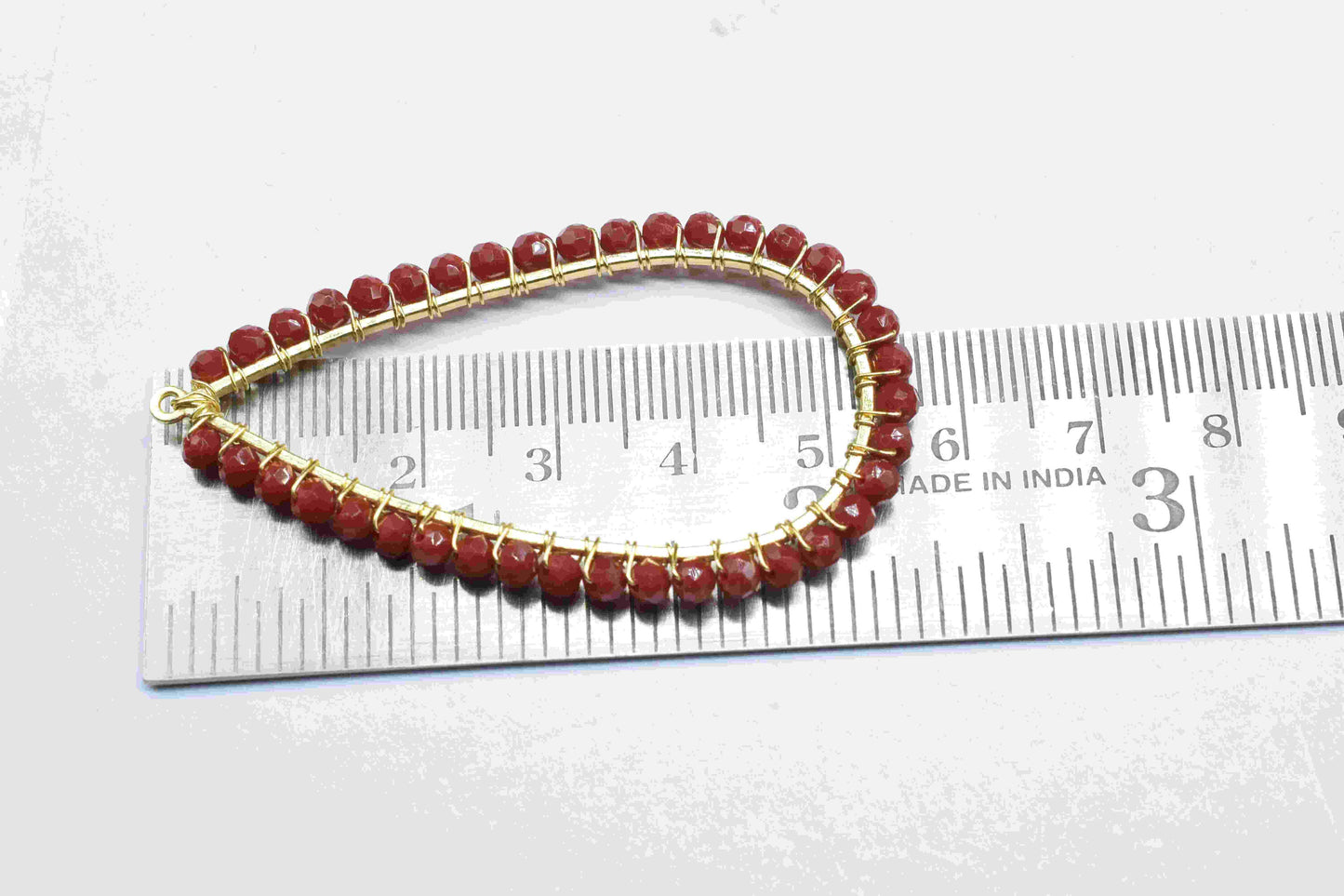 Ruby Quartz Red Gemstone-Pear Shape Wire Wrapped Beads Earrings-Earrings Components-Findings Earring Components- Connector Jewelry- Gift For