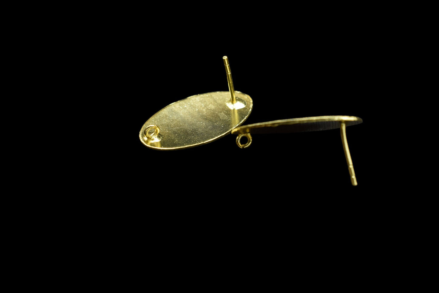 Gold plated brass earring post,Oval shape earring connector,Texture Brass Earring charms,Earring findings jewelry,Brass Jewellery,B'Gift