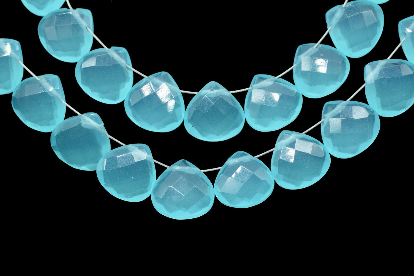 Peru Chalcedony 10mm Faceted heart Shape Briolettes,Jewelry Making Gemstone,Pear Shape Beads,AAA Briolettes,Peru Chalcedony Teardrop Beads