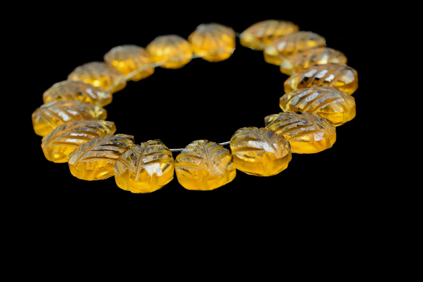 Citrine Carved Leaf Shape Beads,9x13mm Pear Shape Carved Briolettes,Citrine Fancy Teardrop Briolettes,Carved Leaf Beads,Golden Gemstone bead