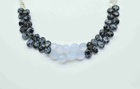 Dendrite Opal Teadrop Beads,Tiny Heart Shape Necklace,Multi Gemstone Smooth Briolettes,Handmade Beads jewelry,Station Link,loose Beads Gift