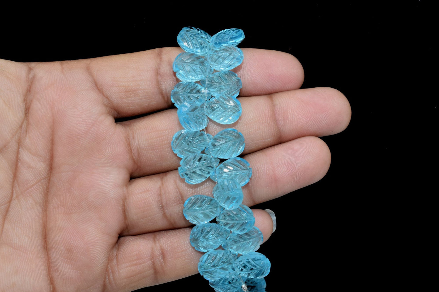 Sky Topaz Carved Leaves Briolettes,9x13mm carving Pear Shape,Carved Leaf Shape Beads,hand carving Teardrop Beads,Sky Topaz Briolettes,Beads