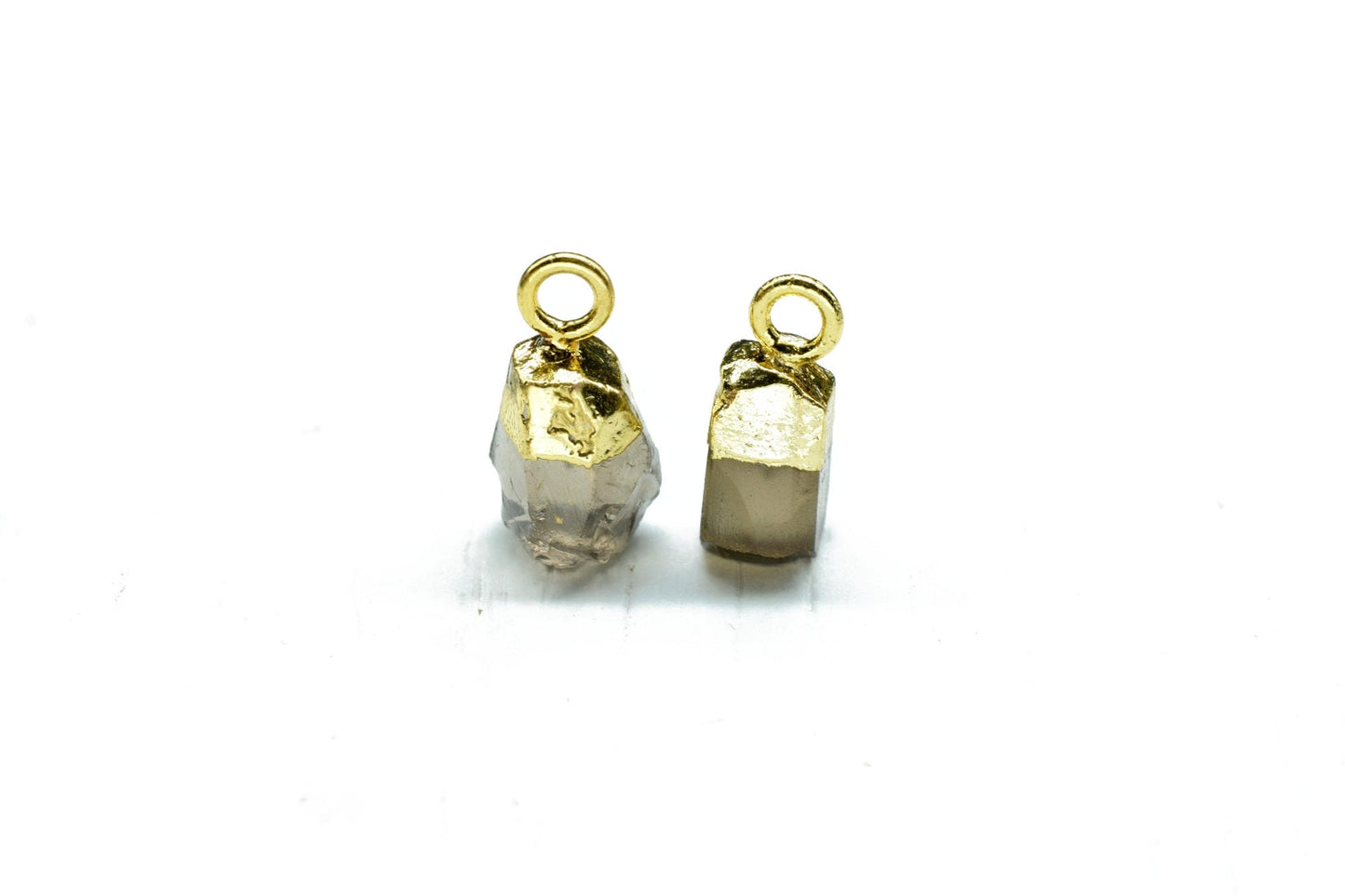 Smokey Quartz Raw Pendants,Smokey Quartz Pendant Connector Jewelry Necklace,Rough Electroplated Chams,Loose Stone Pendant,Gemstone Pendant
