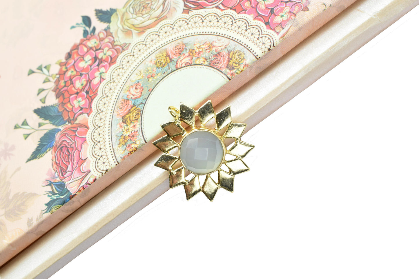 Handmade Flower Pendants,Star Findings Pendant Charms,Gemstone Beads Jewelry,Station Bezel Link,Craft Supplies,Single Bail Connectors,gift