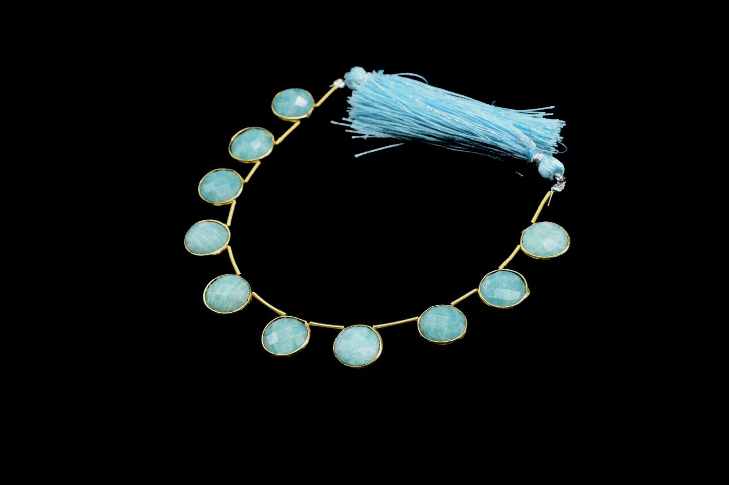 Amazonite 10mm Faceted Round Shape charms strand,Amazonite Brass drilled charms,Amazonite Round drill pendant,Amazonite strand