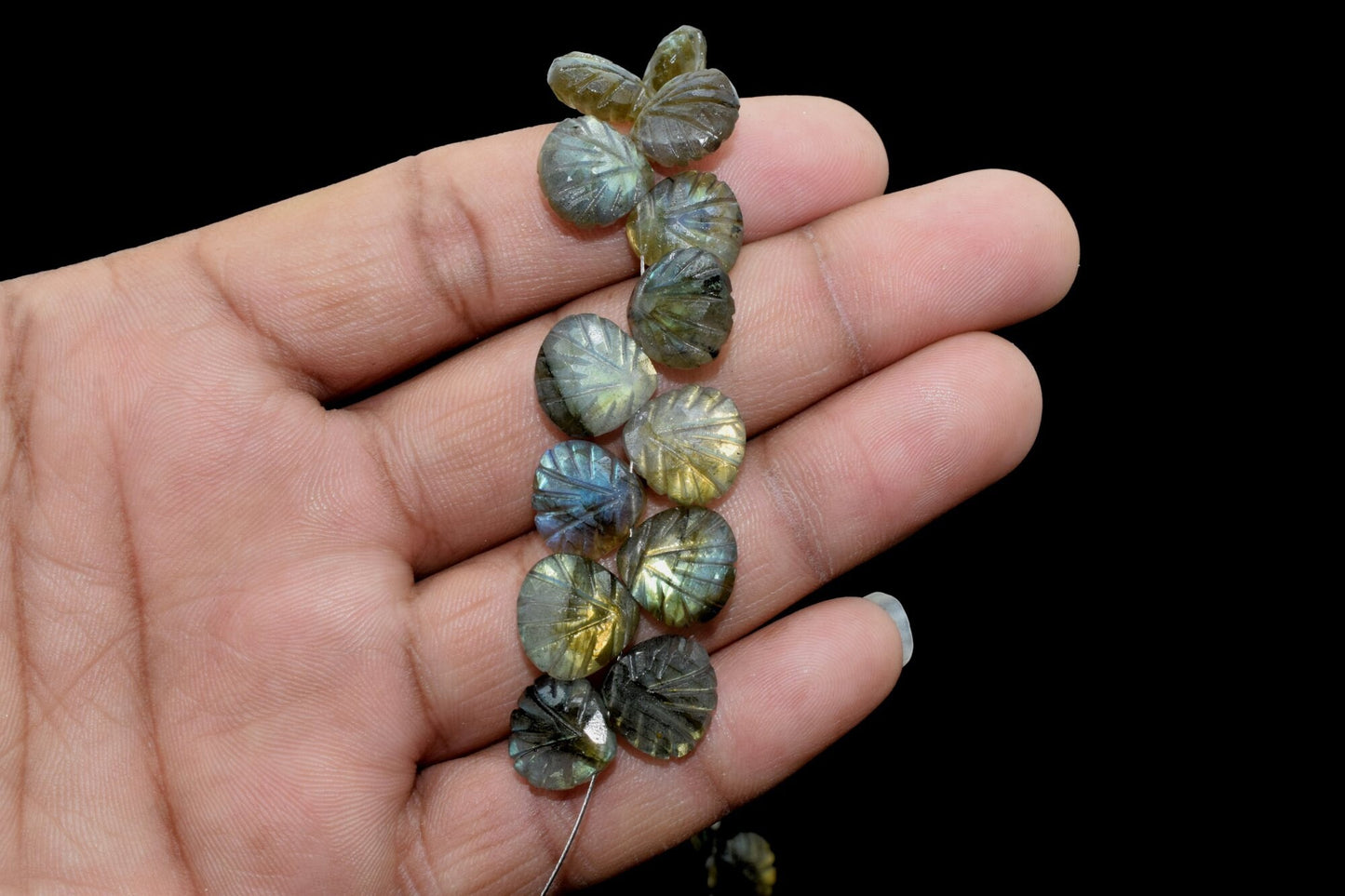 Labradorite 12mm Carved Heart Shape Briolette Beads, Carved Gemstone Beads,Labradorite Carved Faceted Beads,Wholesale Price Beads,Jewelry