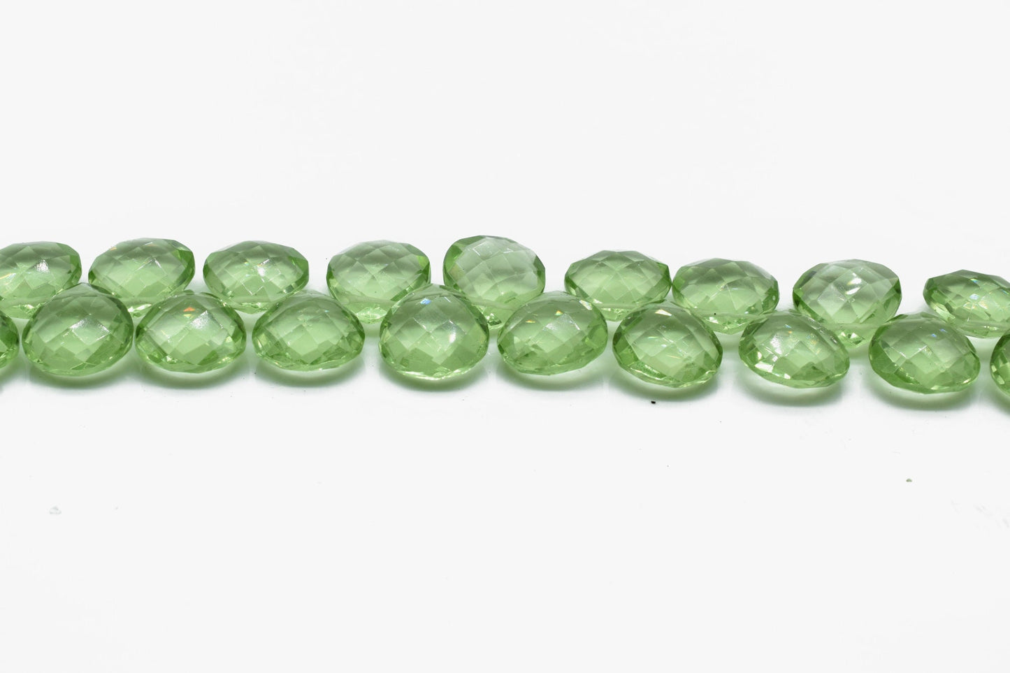 Green Amethyst 14mm Heart Shape Briolettes,Peridt Side drilled Briolette,Jewelry making supplies,craft supplies,Amethyst Briolettes beads,