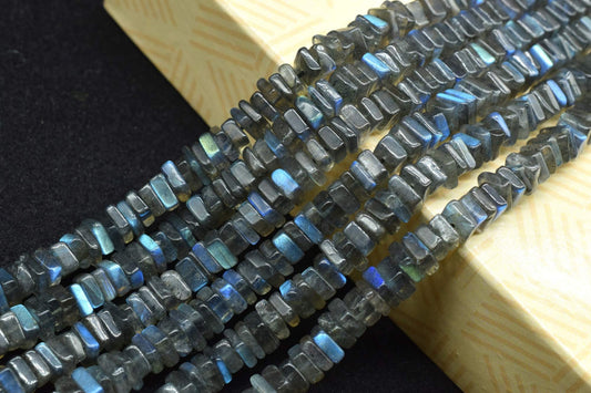 AAA Natural Blue Flash Labradorite Smooth Heishi Shape Beads Size 4-6MM 16 inch strand Approx,Plain Heishi Square Beads,Jewelry Making Craft