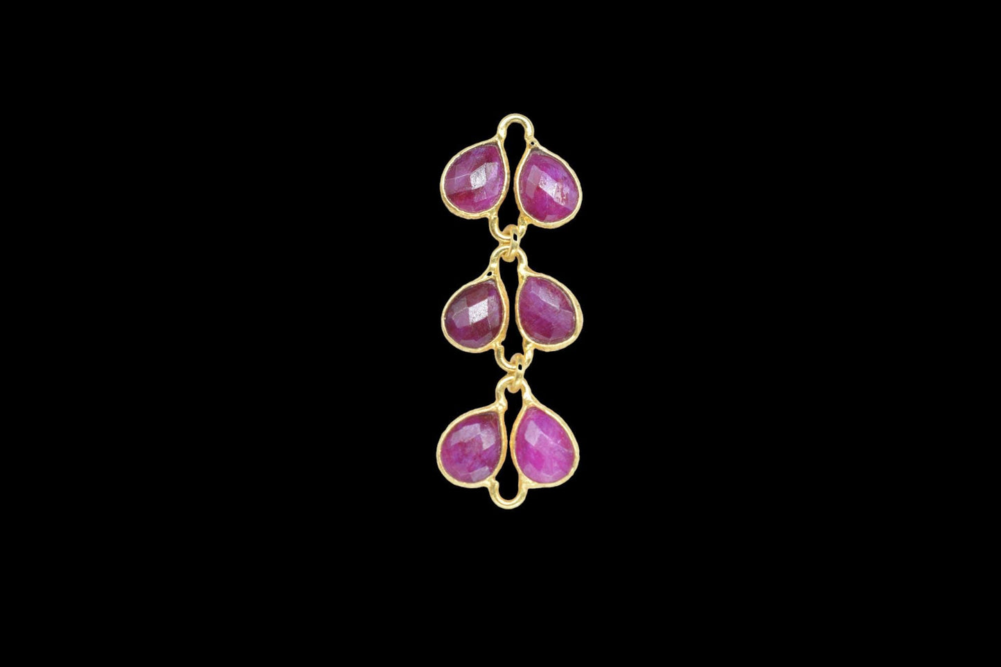 Ruby Pendant Jewelry Charms/Gold Plated Pendant/Dangle Charms/Handmade Jewelry/Beass Connector/Wedding Jewerly/Women Jewelry/Gift