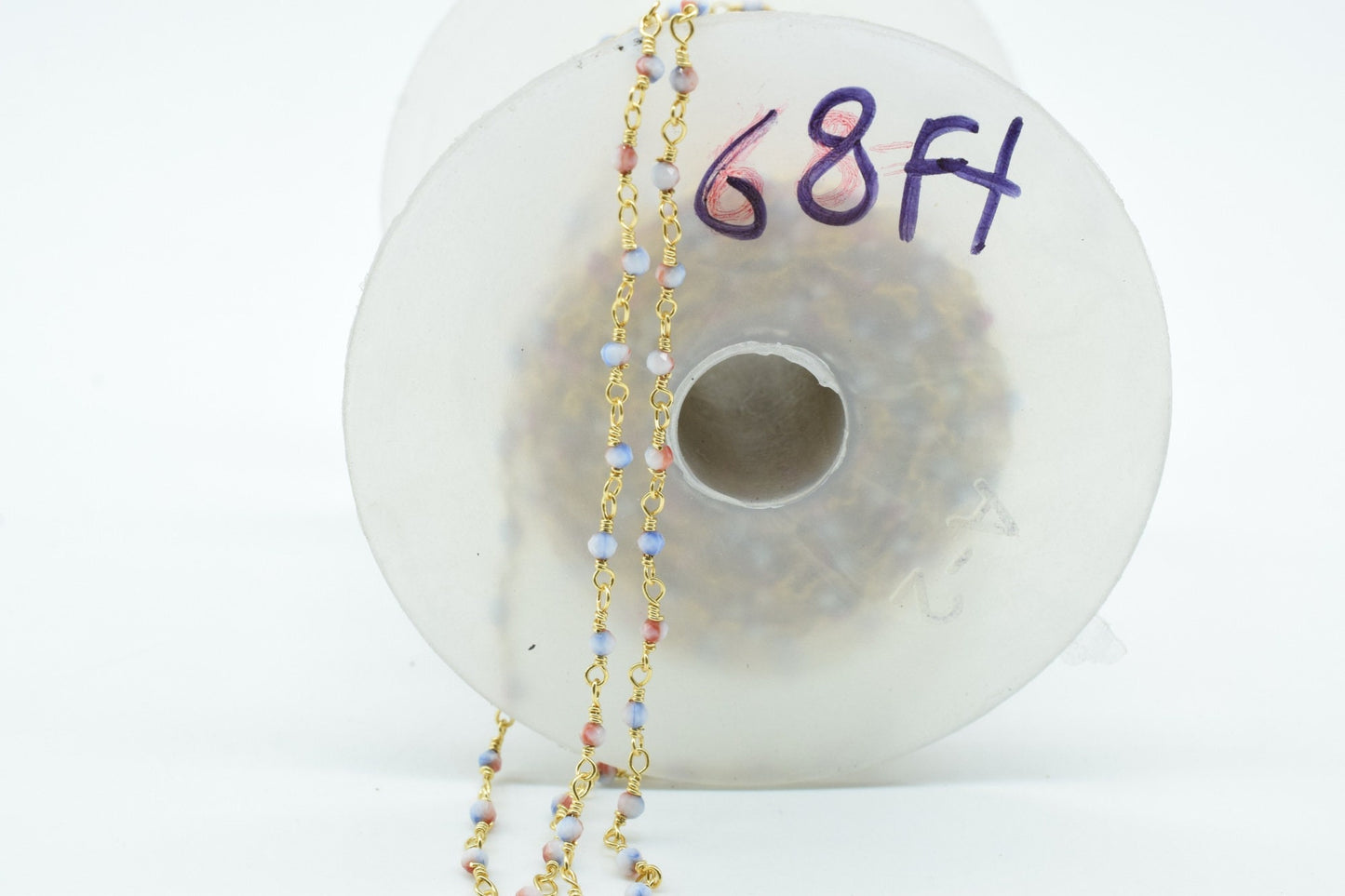 Blue Opal Rosary chain,Blue Opal beaded chain,Gemstone beaded chain,2mm beaded chain,Gold plated beaded chain,Opal rosary, beaded chain roll