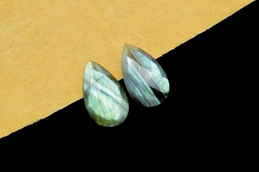 Labradorite Faceted Pear Shape Briolettes,12x20mm Teardrop Beads,Labradorite Briolette,Nutural Gemstone Beads,Jewelry Making Beads,Grey bead