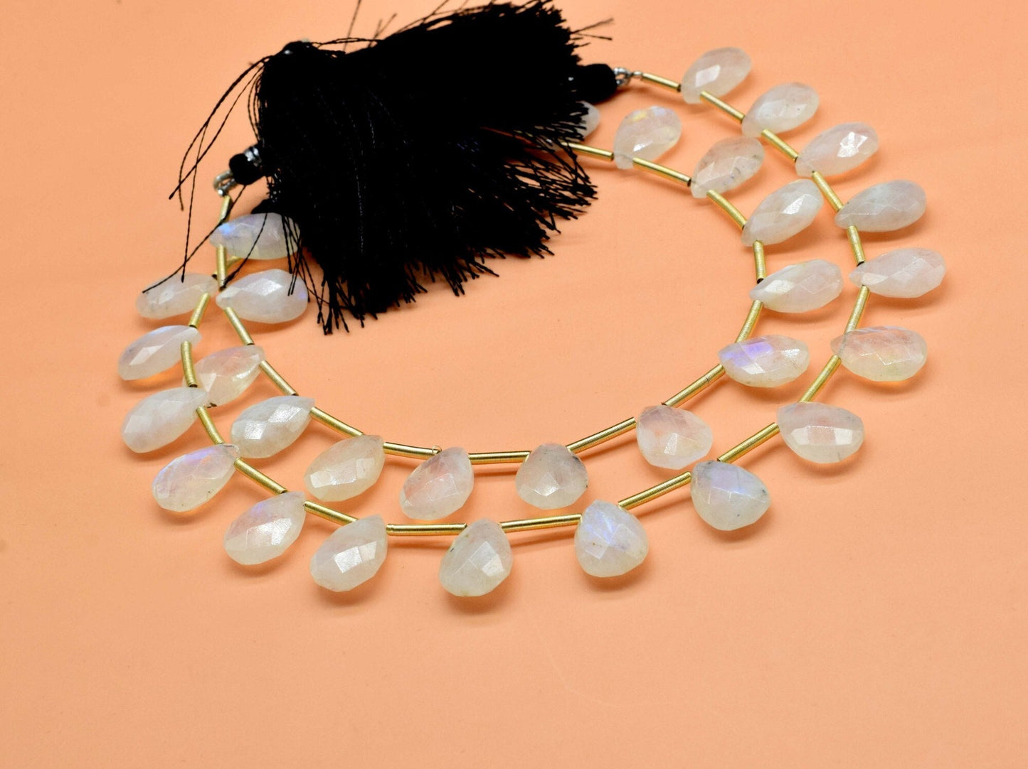 Rainbow Moonstone Faceted 9x13mm Teardrop Briolettes,Gemstone Teardrop, Moonstone Strands,Jewelry Making Supplies,Moonstone Teardrop Jewelry