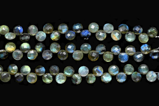 Labradorite 8mm Round Shape Briolettes,Labradorite briolettes for making jewelry,Labradorite Coin Shape beads Strands,Labradorite Briolettes