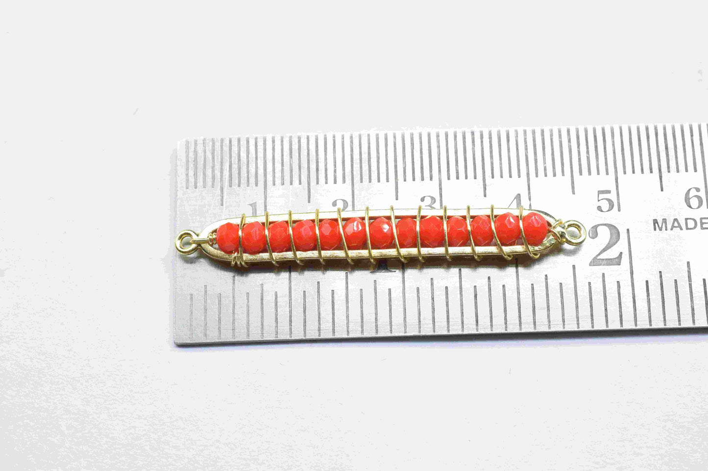 Red Coral beaded Bar Finding Connector, Bar Pendant Necklace,Coral Bar Bracelet,Finding Component,Beaded Bar Finding Component,Coral Jewelry