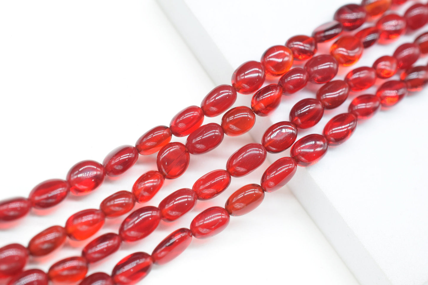 Garnet Smooth Oval Beads,Garnet Quartz Smooth Beads,Loose Beads for Jewelry Making,Garnet Plain Oval Beads,Garnet Smooth Nuggets Beads