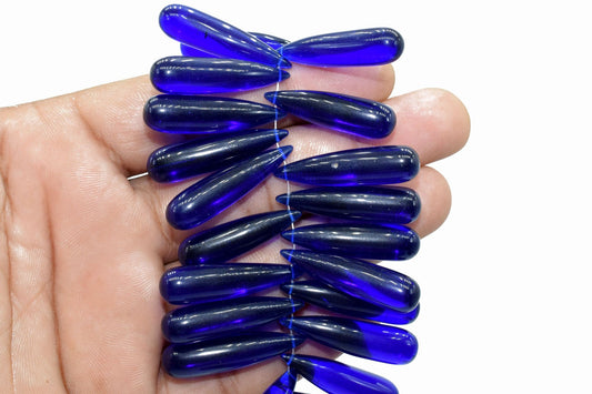 Blue Sapphire Long drop 8x30mm smooth Briolettes,Smooth Pear Briolettes,Saphhire Tear Drops Briolette,Quartz Gemstone,Blue Sapphire beads