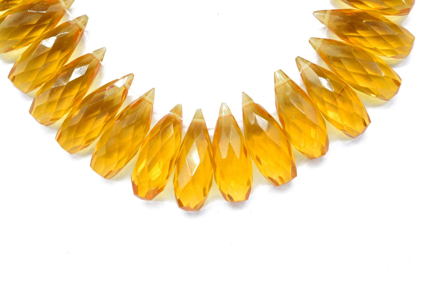 Beautiful Citrine Quartz Faceted Drop Gemstone,6x16mm Drop Shape Citrine Faceted Gemstone,Briolette Beads,Loose Gemstone,Teardrop Briolettes