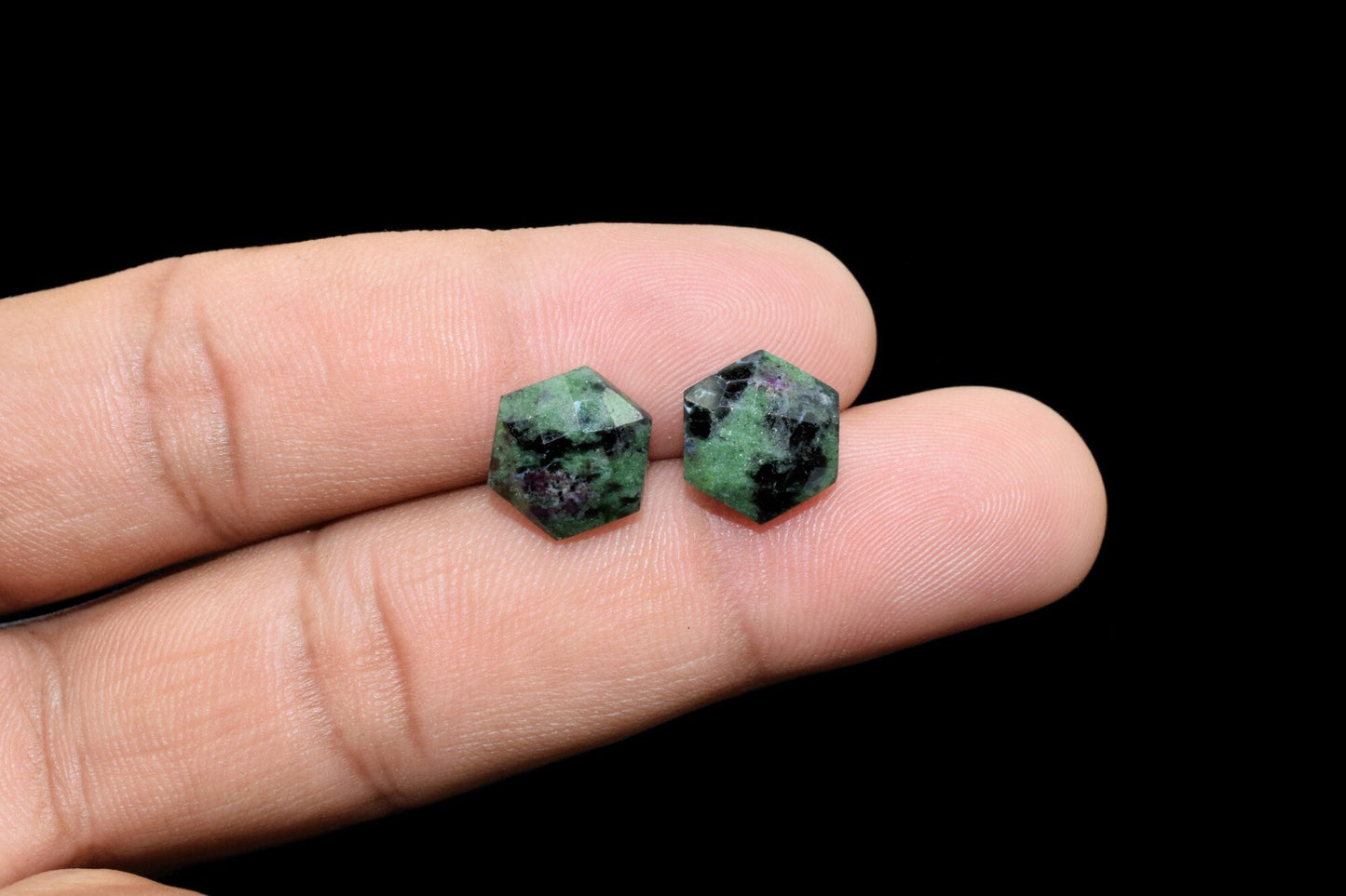 Natural Ruby Zoisite Faceted 10mm Hexagon Briolettes,Ruby Zoisite Hexagon Beads,Ruby Zoisite Jewelry Beads,Fancy Briolette Beads,10mm Beads