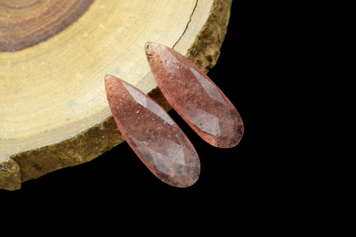 Pink Strawberry Long Tear drop 10x30mm Briolettes,Pink Strawberry Faceted Briolettes,Pink Gemstone Briolettes,jewelry Making supplies,beads