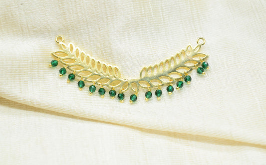 Emerald Quartz Beads Dangle Charms,Wedding Hair Vine Connectors,Gemstone Leaf Pendant Necklace,Component Leaf Charms,Handmade jewelry,Gift