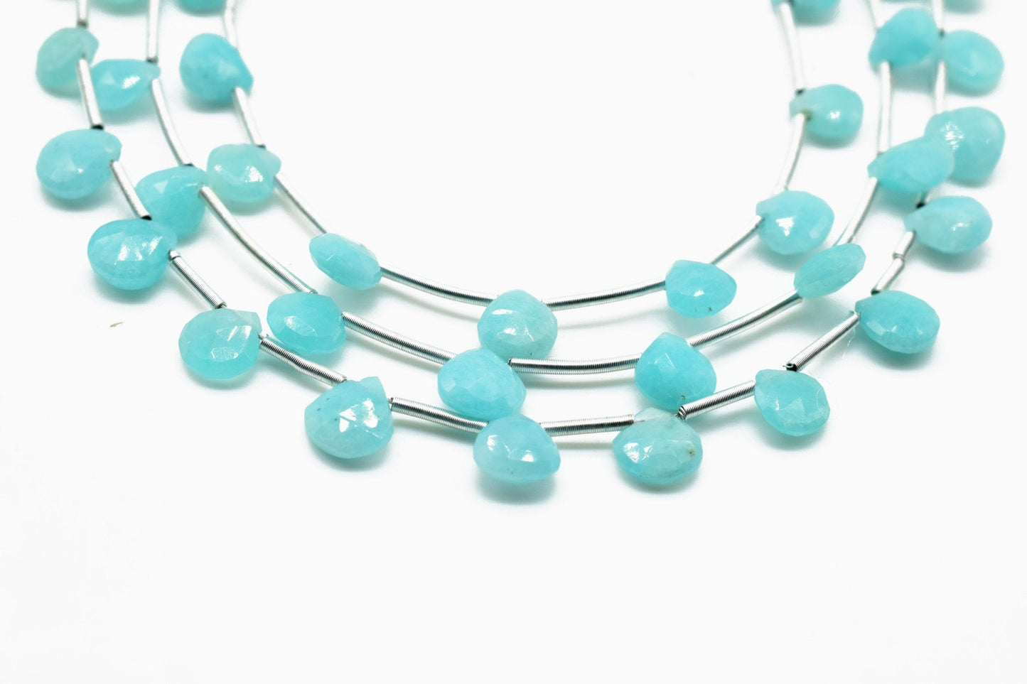 AAA Quality Amazonite 6mm Heart shape Beads,Amazonite Briolettes,Amazonite Faceted Pear Briolette,Sparkly Full 7" Strand,Wholesale briolette