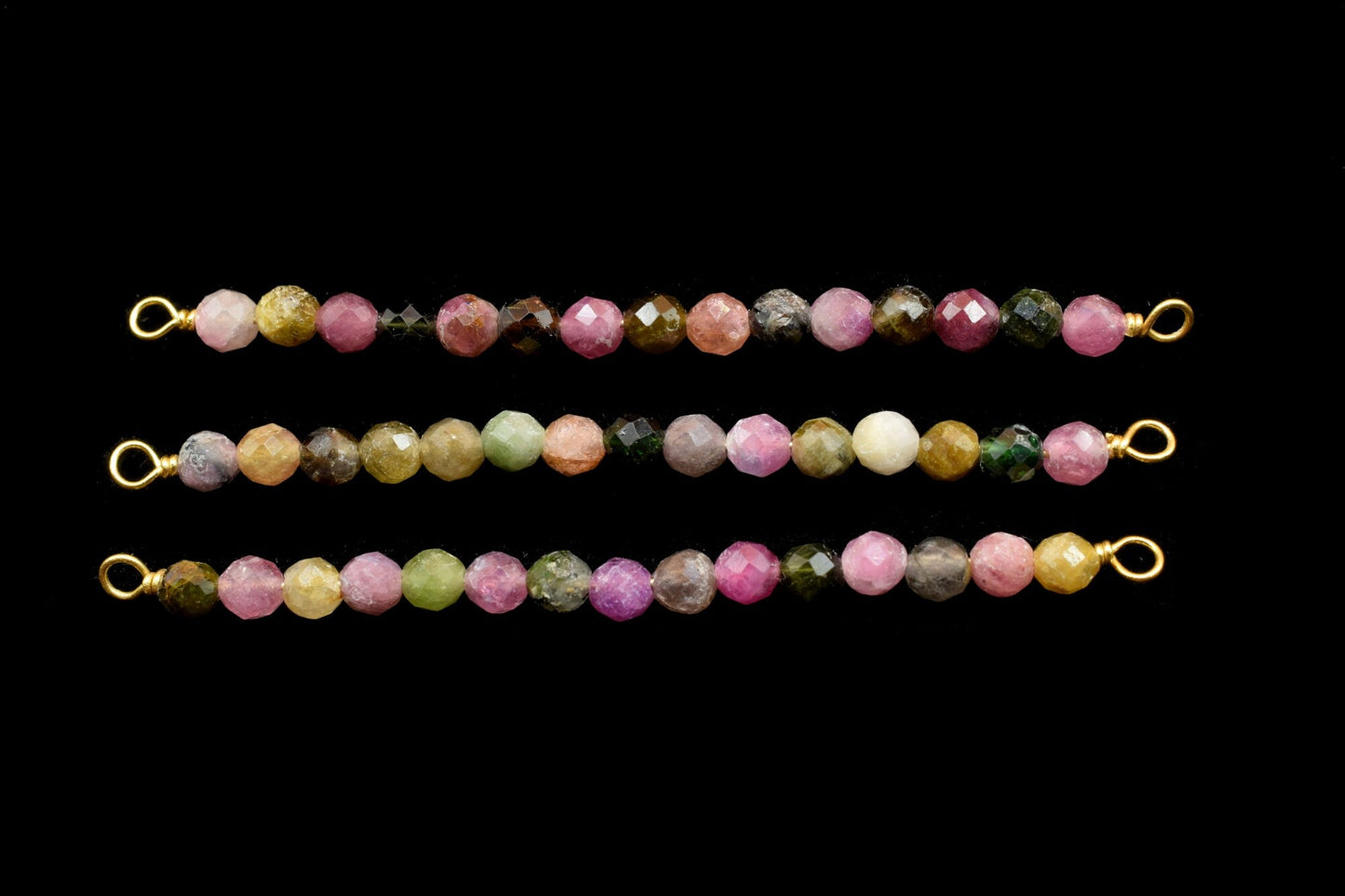 Multi Tourmaline Beaded Pendant,Beaded Tourmaline Bar Necklace,dainty beaded pendant,October Birthstone pendant,Tourmaline Jewelry,Mom'Gift