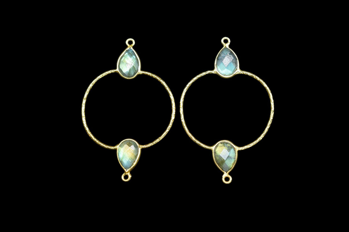 Flashy Labradorite Double Bail Bezel Connector,Labradorite jewellery,Labradorite Connector,Gemstone Jewelry,unique Bezel,Gemstone Earring