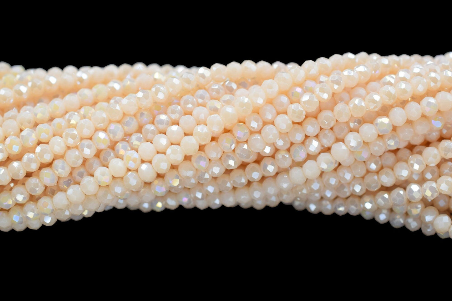 Peach Moonstone Coacted Faceted Beads/Loose Stone Beads/Jewelry Making Beads/Wholesale Beads/Peach Moonstone 3.50mm Faceted Beads/Gift