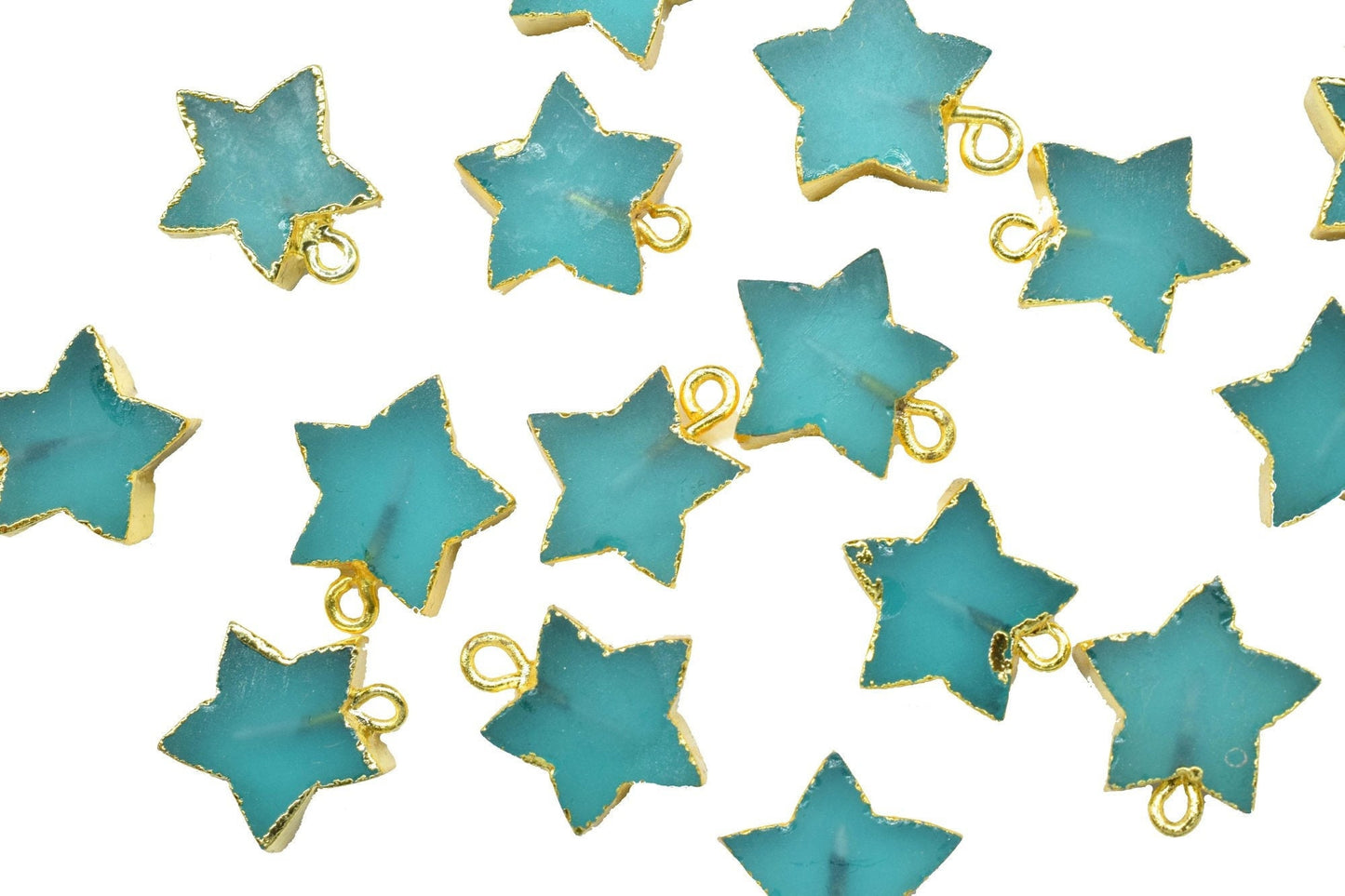 Aquamarine Star Connector,Single Bail Connector,Handmade link connector,Star Pendant Jewelry Supply,Star Shape Gemstone Necklace Pendant