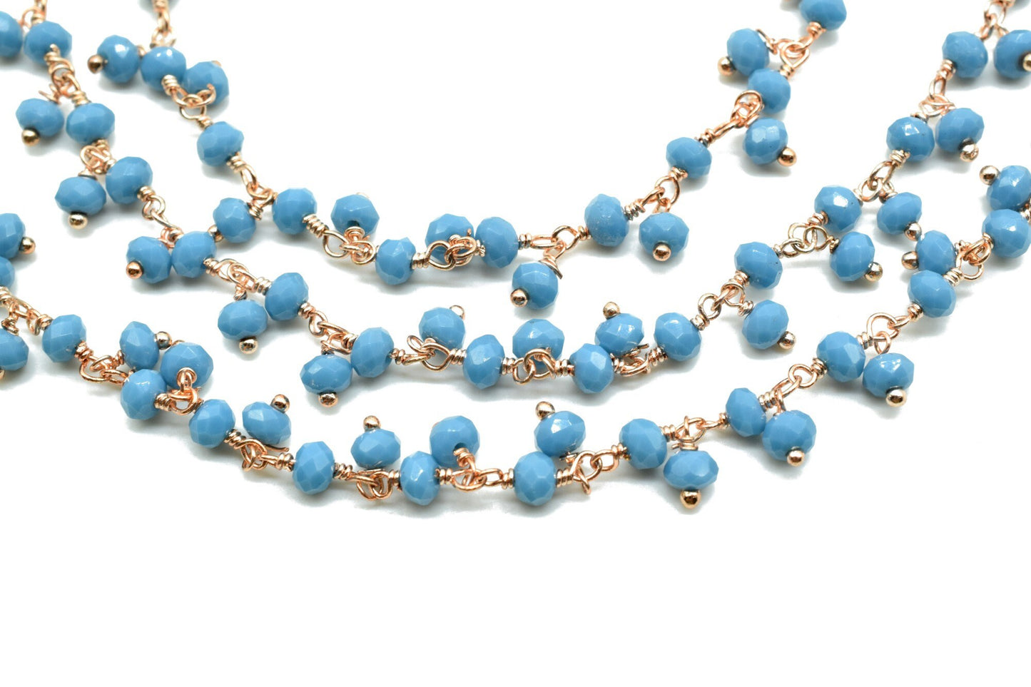 Turquoise Cluster wire wrapped rosary chain,Faceted Beaded Dangling Cluster Chain Sold Per Foot High Quality, bracelet, Boho Chic bracelet