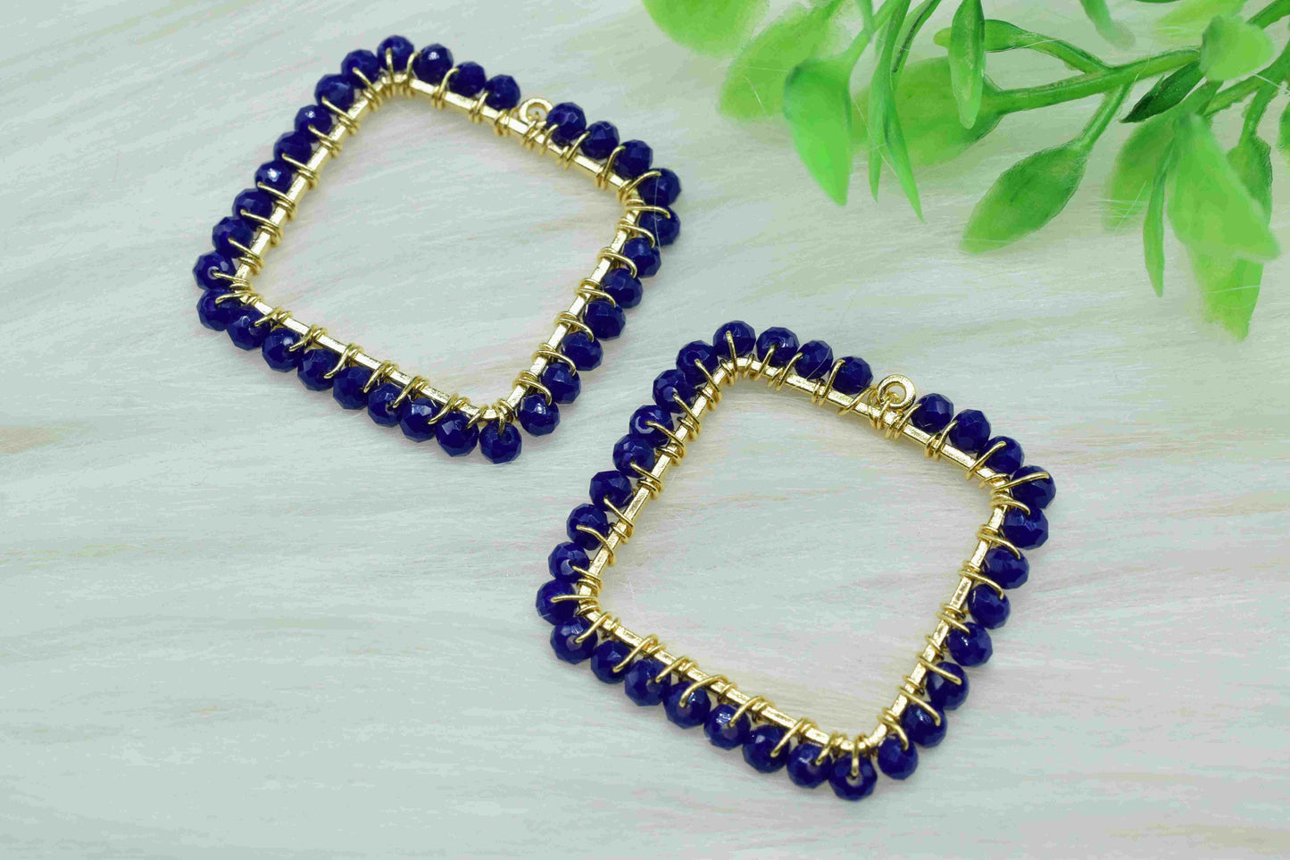 Lapis Lazuli Wire Wrapped Dangle Connector,Gemstone Components,Handmade Earring,Finding Necklace Component Jewelry,Beaded Earring Connector