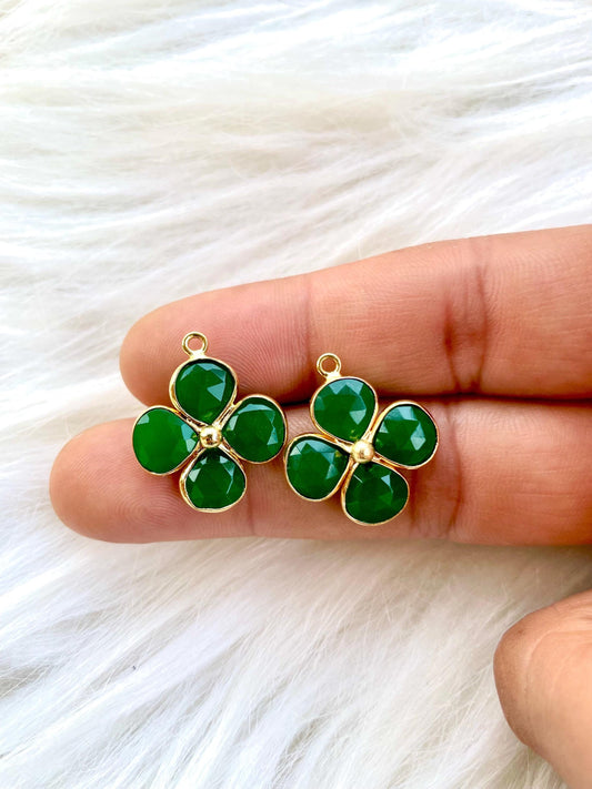 Green Onyx Heart Shape Pendant,jewelry Component,Double Loop connectors,Green Onyx Bezel ,Jewelry Making Supply,Onyx Bracelet Charms,P123