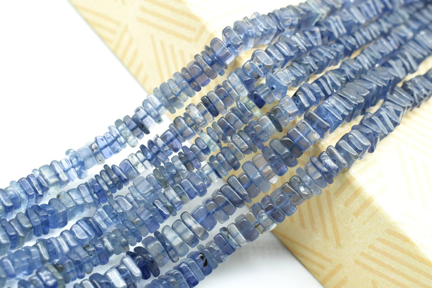 Natural Kyanite Heishi Square Shape Beads,4to 6 mm |Natural Kyanite Beads |Smooth Kyanite Heishi Beads |Jewelry Making Supply,Kyanite Heishi