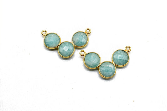 Amazonite Necklace Connector,Amazonite Jewelry Making Supply,Amazonite Pendant,Amazonite Jewelry,Woman Necklace,Gold plated connector charms