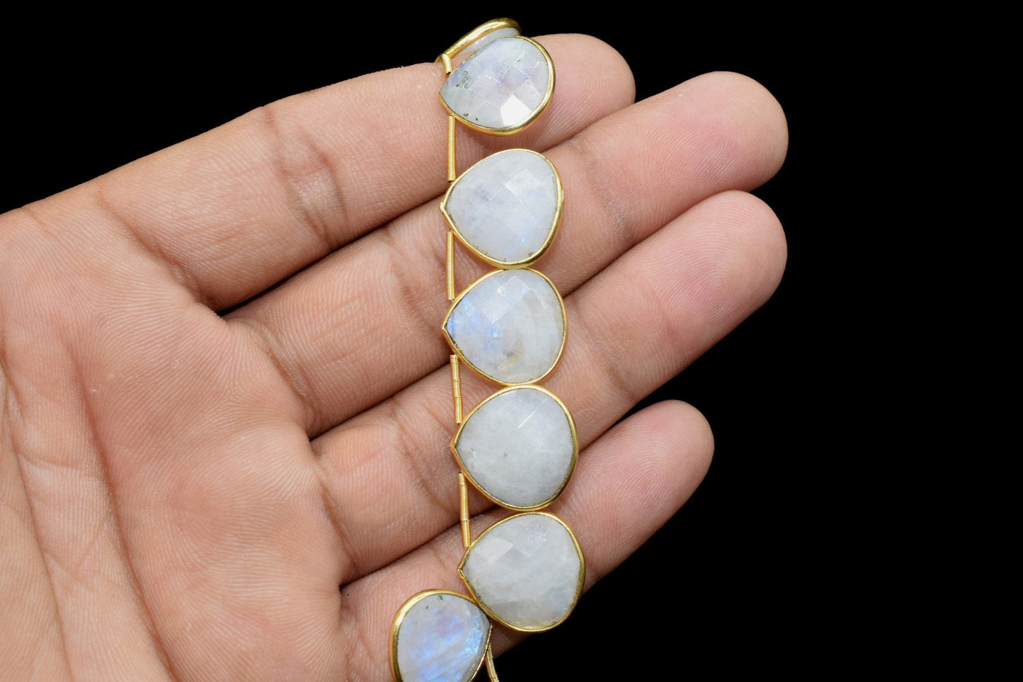 Blue Flash Moonstone 14mm Heart shape drilled charms,Natural Gemstone Bezel Charm Links Connector Pendant,Single Bail Connectors jewelry