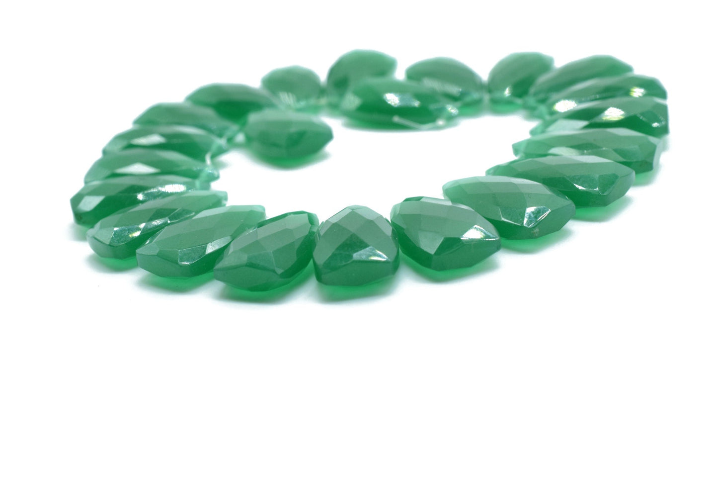 Green Onyx Triangle Shape Faceted beads,10x18mm Triangle Shape,Jewelry Making Gemstone Beads,Long Triangle beads,Natural Gemstone Briolette