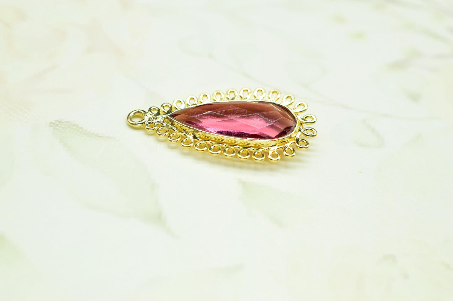 Pink Tourmaline 8x20 Teardrop Bezel Charms,Wholesale Jewelry,Single Bail Pendant,Gemstone Brass Component,Handmade Jewellery Connectors,Gift