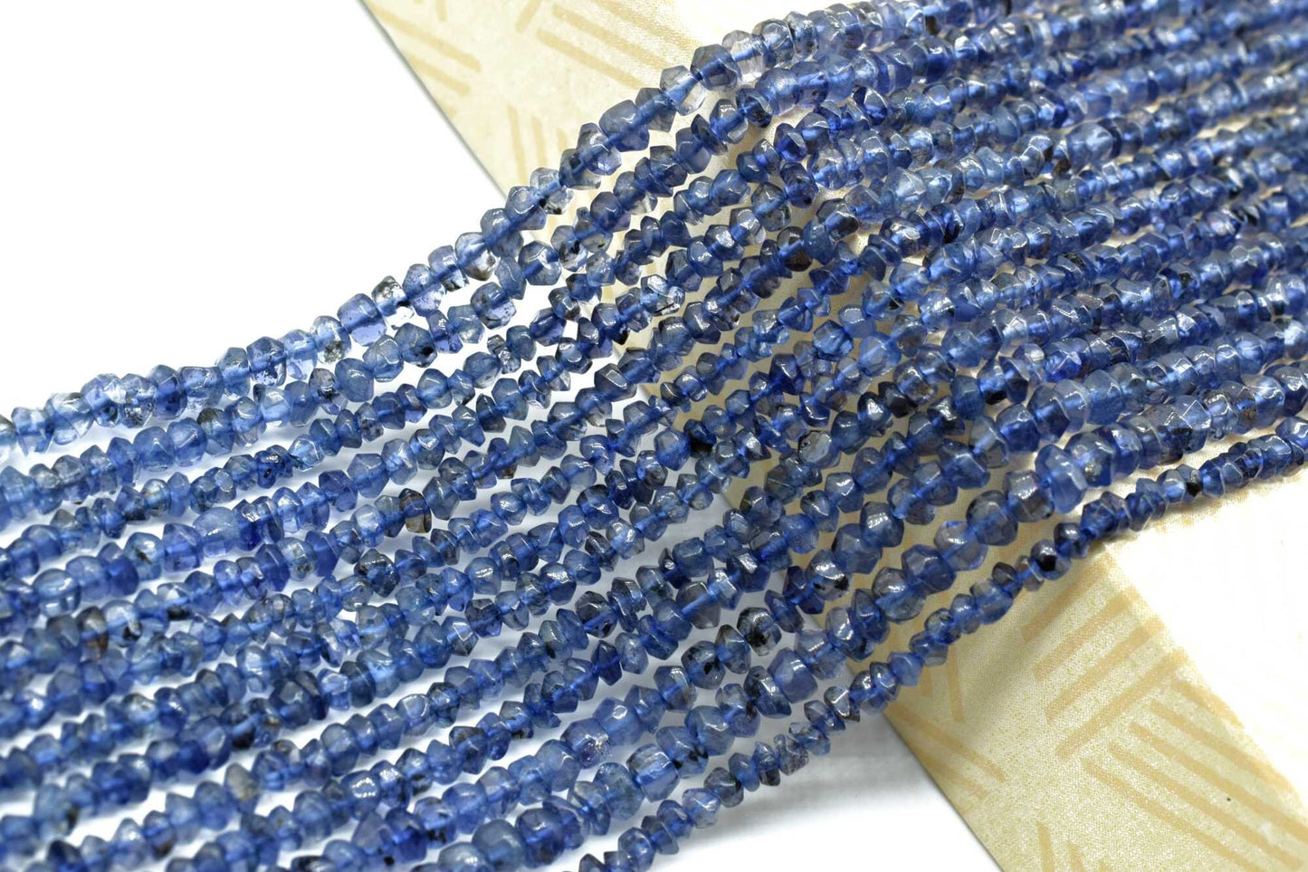 Blue Iolite Beads - Full Strand 13" - 3mm to 5mm Rondelle Beads -Faceted Beads -Small Blue beads,Iolite Faceted Rondelle Beads, iolite beads