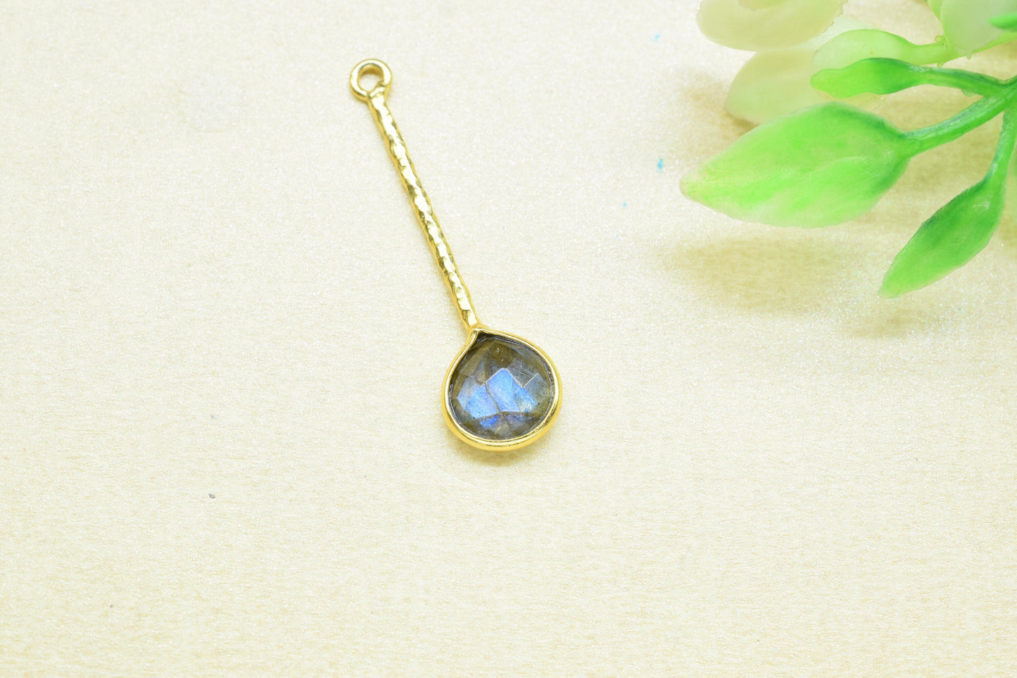 Flashy Labradorite Pendant/Gemstone Component/Faceted Labradorite Single Bail Charm/Necklace Pendant/Heart Shape Charm/Wholesale Supply