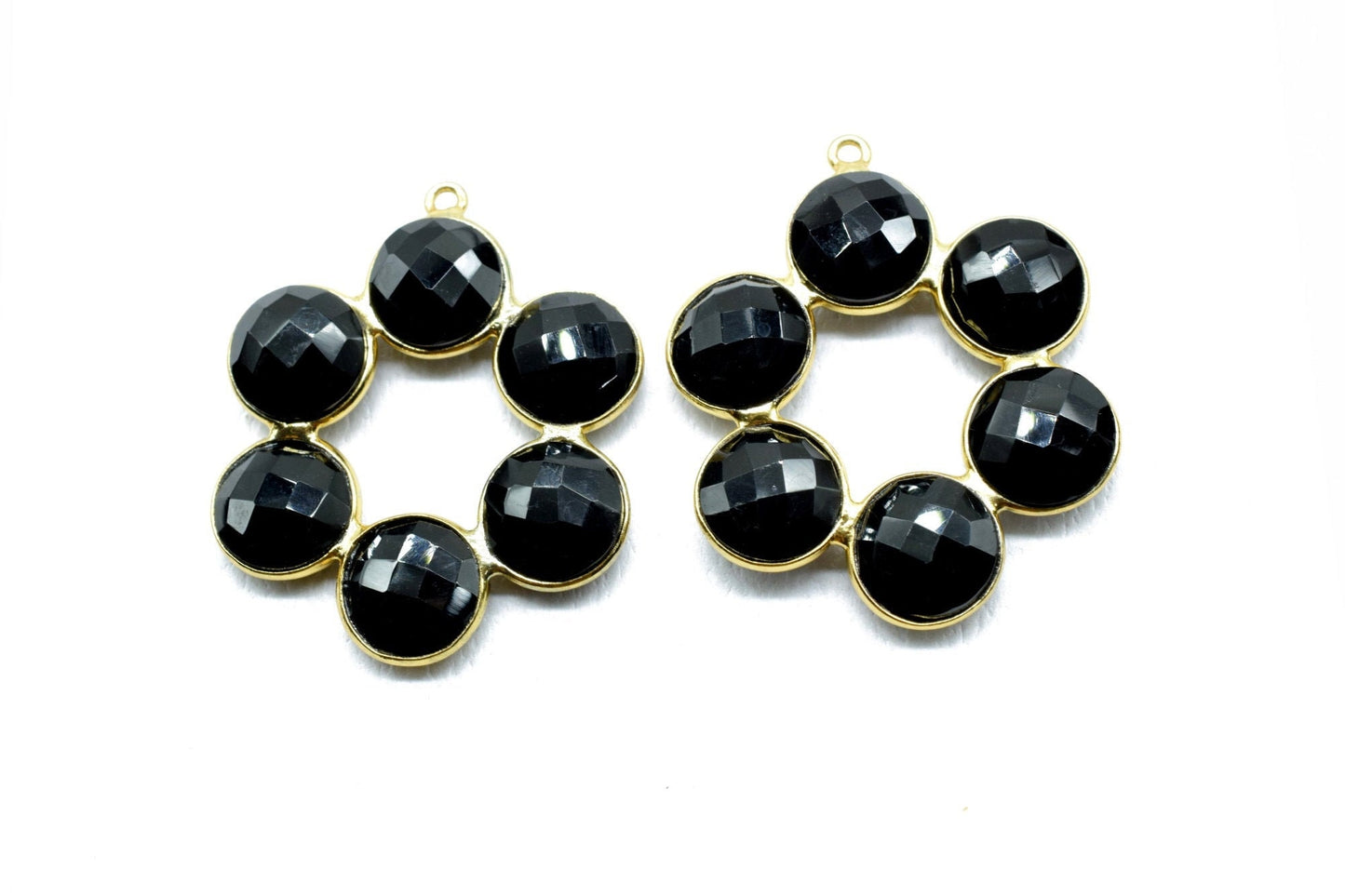 Black Onyx Attached Bezel Connetor,Attached Bezel Earring,Black Onyx Pendant,Black Onyx Earring,Charm Pendant,Jewelry Making Accessories ,