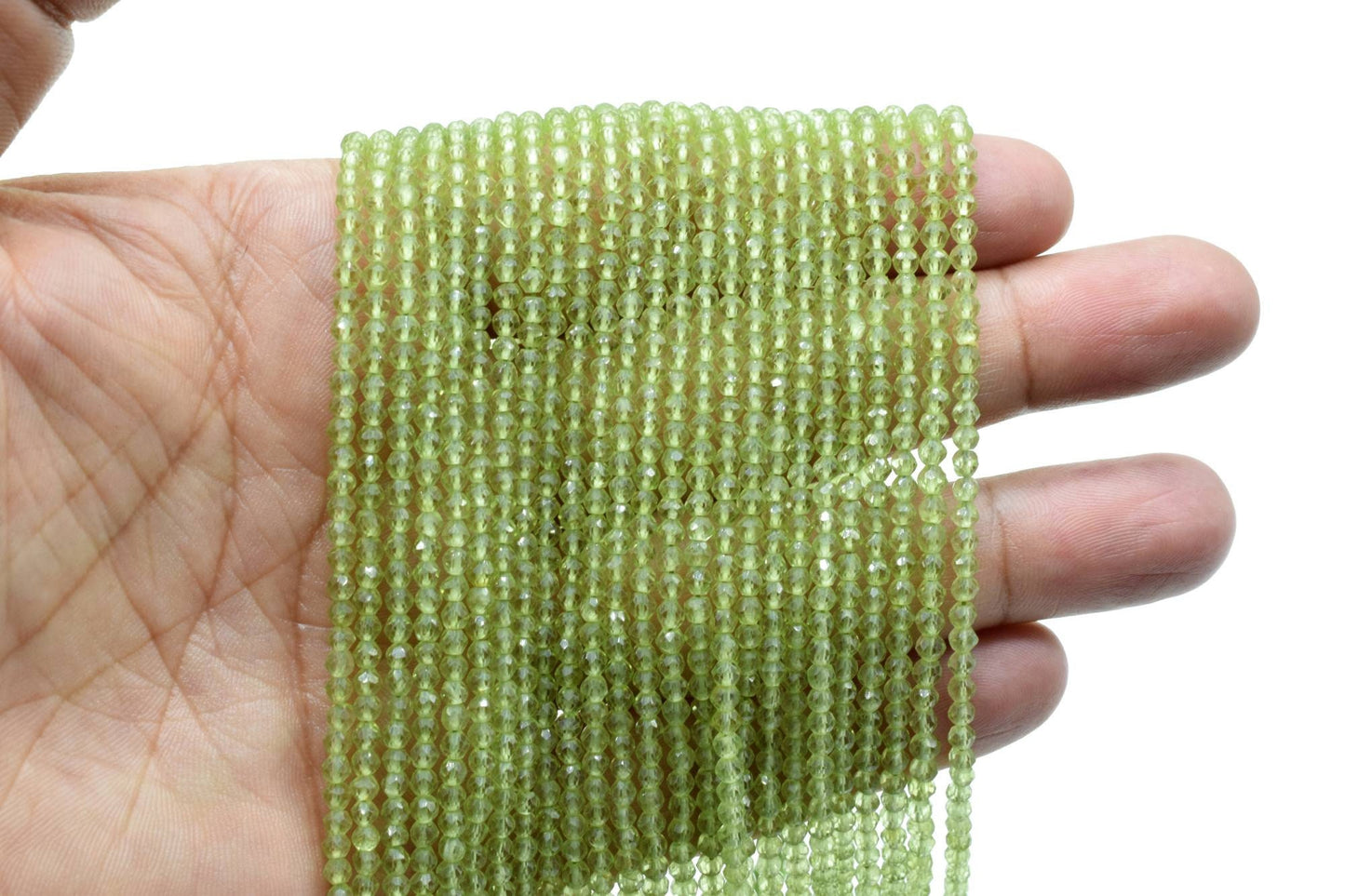 3mm Peridot Faceted beads,Peridot Rondelle beads,Green Faceted Beads,green gemstone beads,Micro Faceted beads,tiny beads,13'' beads strand