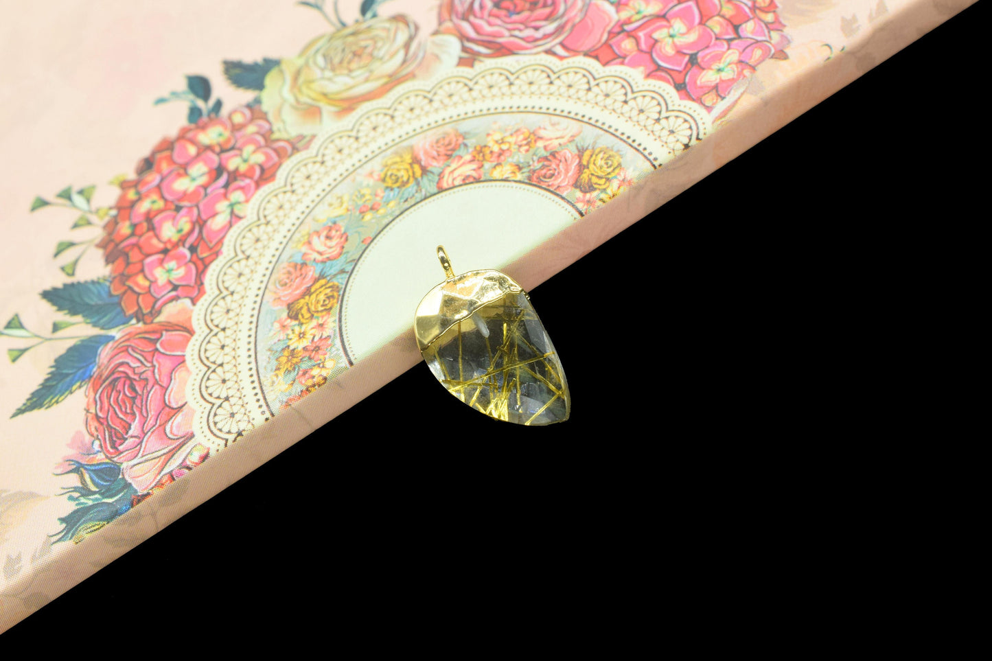 Gold Rutile Electroplated Pendant,horn shape Pendant Charm,Electroplated Pendant jewelry,Gemstone Component Pendan,Handmade Connector,Gift