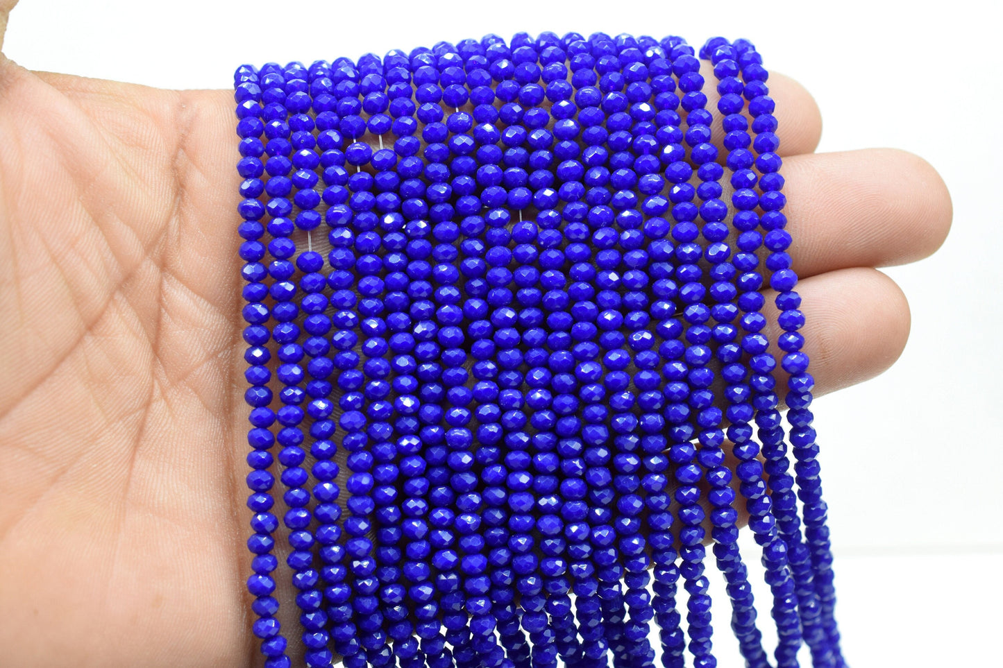 Blue Sapphire 3.50mm Faceted Beads,Jewelry Making beads,Blue Gemstone Wholesale Beads supplier,Blue Sapphire Quartz Beads,Blue Quartz Beads