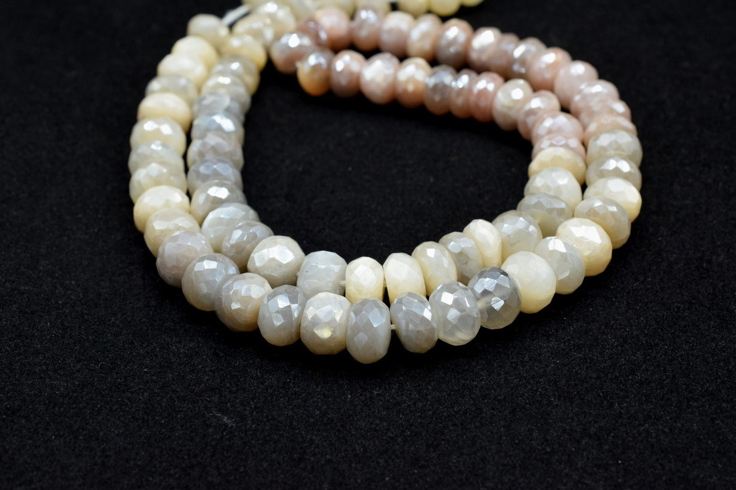 NATURAL Multi Moonstone Beads, Natural Gemstone beads, Faceted Rondelle beads,Faceted Rondelle Moonstone Beads,Moonstone Beads 16"  Strand