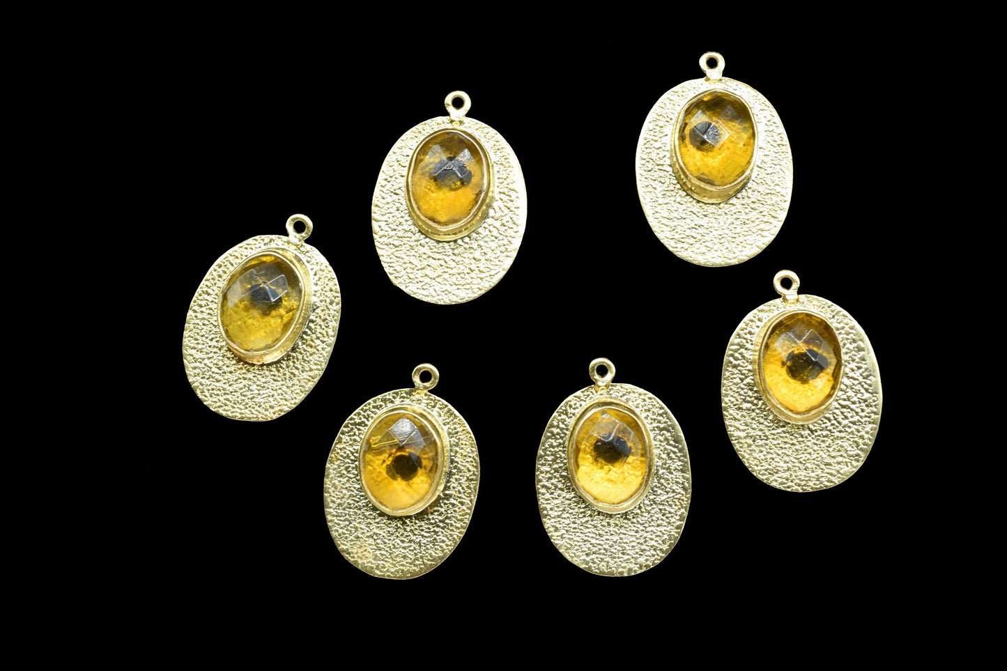 Citrine Oval Shape Pendants,Matt Earrings,Gemstone Pendant jewelry,Finding Carft Supplies,Finding Oval Component,Handmade Connector,Gift