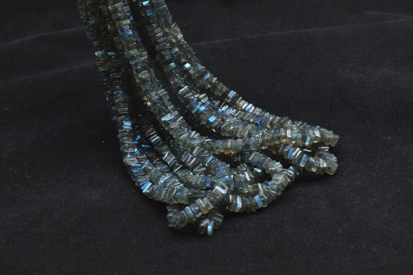 AAA Natural Blue Flash Labradorite Smooth Heishi Shape Beads Size 4-6MM 16 inch strand Approx,Plain Heishi Square Beads,Jewelry Making Craft